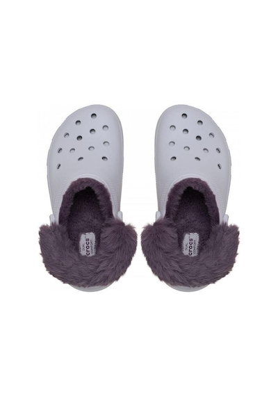Crocs Classic Platform Fuzz Lined Clog Frosted Grape Terlik 212854-5bo Lila - Mor