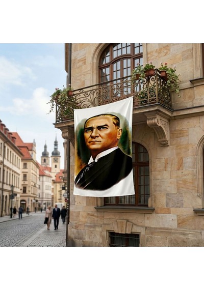 Mustafa K. Atatürk Portresi Poster Bayrak Premium Raşel Kumaş Ata12 Diğer