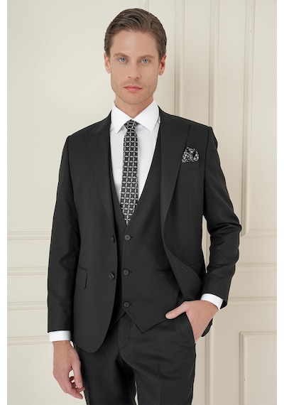 Efor Tk 907 Slim Fit Siyah Spor Takım Elbise Siyah