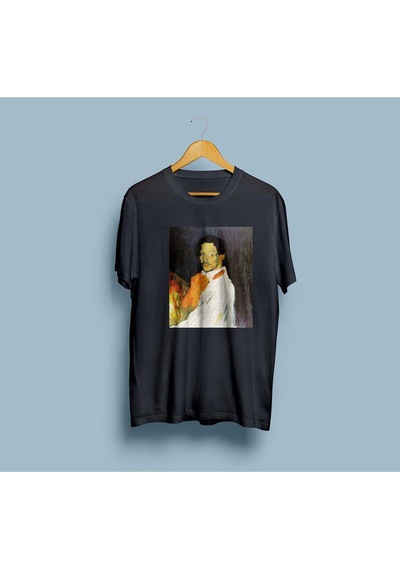 Oversize Pablo Picasso Self Portrait Unisex T-shirt Siyah