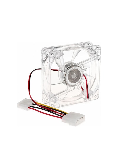12cm Kasa Fanı - 4 Renk Led Işıklı - Şeffaf - Molex Bağlantı