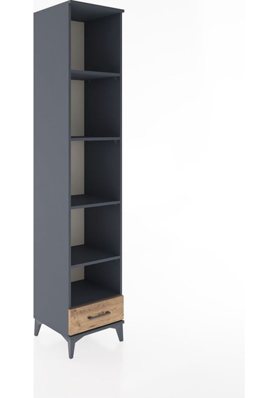 Hyperion Dolap 5 Raflı Tek Çekmeceli 44x44x221 Antrasit-çam Antrasit