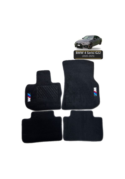 Oto Halı Paspas Bmw 4 Serisi G22 2020-2025 Uyumlu M Performance M Teknik Sport Kaymaz & Şık Tasarım - Tasarım 5