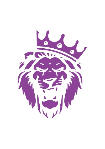 Kral Tacçlı Aslan Sticker 17x17 Cm Mor