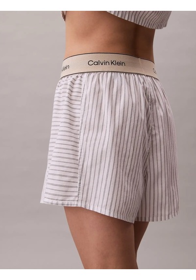 Calvin Klein Logo Super Poplın Sh, Zew Beyaz Kadın Şort
