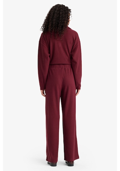 Defacto Wide Leg Fitilli Kaşkorse Beli Lastikli Pantolon F1012ax25aubr115 Bordo-br115