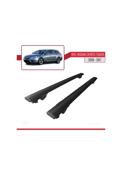 Opel İnsignia Sports Tourer 2009-2017 Arası İle Uyumlu Hook Model Anahtar Kilitli Ara Atkı Tavan Barı Siyah
