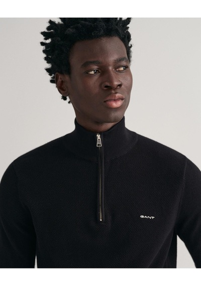 Gant Erkek Siyah Regular Fit Yarım Fermuarlı Kazak-10746 5-siyah