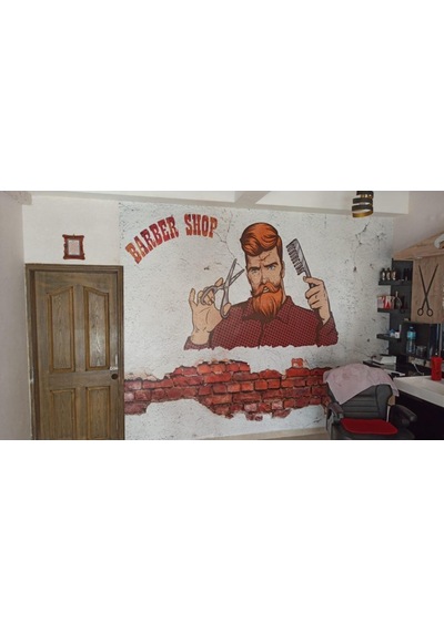 Çatlak Duvar Berber Duvar Kağıdı