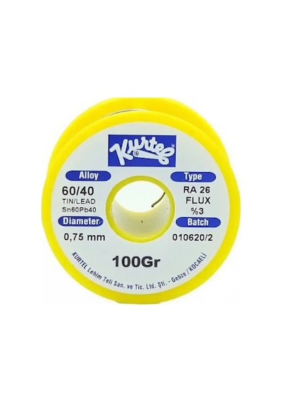 Kurtel Sn60/pb40 Lehim Teli 100 Gr. Makara 0,75 Mm