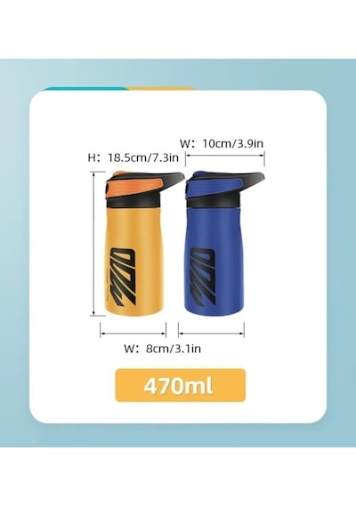 Shotay Mod Çelik Termos Matara 470ml Siyah