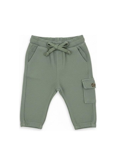 Zekids Erkek Çocuk Beli Lastikli Dokulu Kargo Pantolon-15728 Yeşil