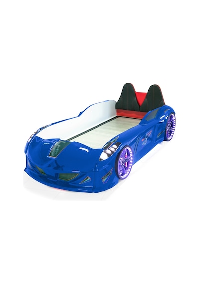 Arabalı Yatak, Jaguar Koltuklu Full Ledli Arabalı Yatak - Mavi 1 Adet Comfort Yatak Arabalı Yatak, Jaguar Koltuklu Full Ledli Arabalı Yatak - Mavi 1 Adet Comfort Yatak