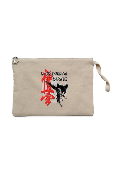 Makhachkala Sport Logo Krem Clutch Astarlı Cüzdan / El Çantası Krem