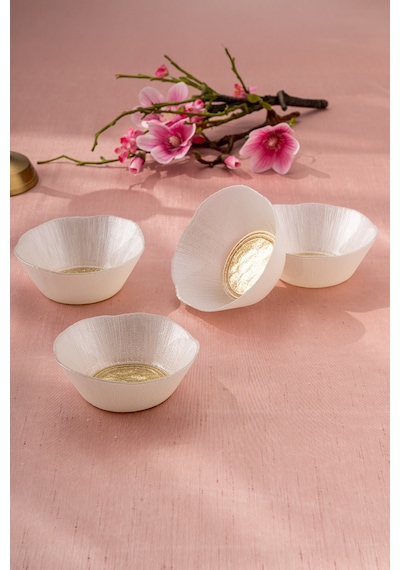 Emsan Golden 4 Parça Cam Konik Kase 13 Cm Gold