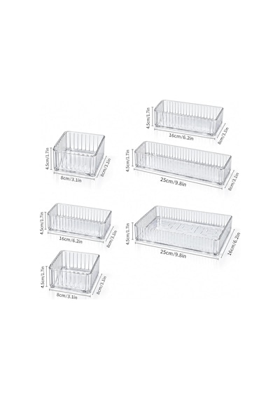 6 Parça Organizer Çekmece İçi Düzenleyici, Şeffaf Kristal Plastik Düzenleyici Seti, Plastik Organizer Kutular Makyaj, Ofis, Mutfak Ve Banyo Düzeni İçin 6 Farklı Boyda Şeffaf Kutu Belirtilmemiş 6 Parça Organizer Çekmece İçi Düzenleyici, Şeffaf Kristal Plastik Düzenleyici Seti, Plastik Organizer Kutular Makyaj, Ofis, Mutfak Ve Banyo Düzeni İçin 6 Farklı Boyda Şeffaf Kutu Belirtilmemiş