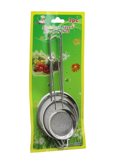 3pcs Set Mini 5-7-8cm Tel Süzgeç Metal Çerçece Metal Sap 8.5-10.5-10.5cm 5570 Çok renkli