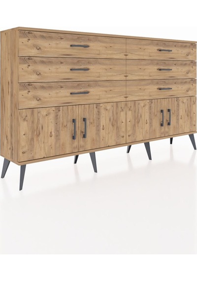 Arges Konsol 2 Raflı 6 Çekmeceli 4 Kapaklı 176x30x99 Çam-çam Çam-çam Arges Konsol 2 Raflı 6 Çekmeceli 4 Kapaklı 176x30x99 Çam-çam Çam-çam