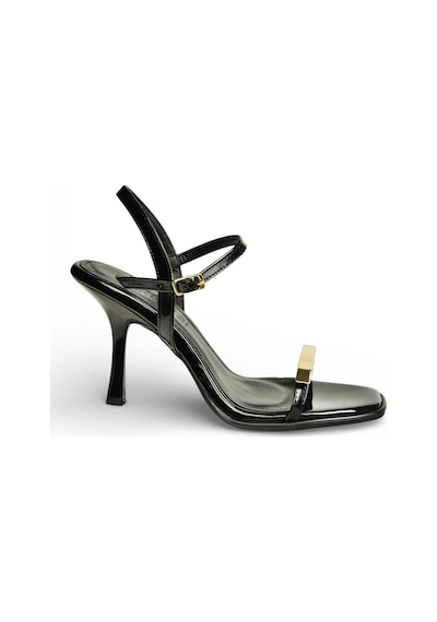 Fox Shoes Y820230508 Siyah Rugan İnce Topuklu Kadın Ayakkabı Siyah