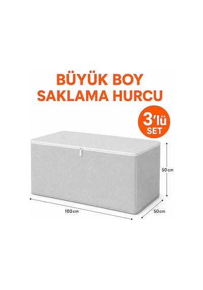 Büyük Boy Saklama Hurcu 100x50x50 Cm Fermuarlı Hurç Yorgan Battaniye Kıyafet Düzenleyici Dolap İçi Ve Baza Altı Saklama Kutusu Krem