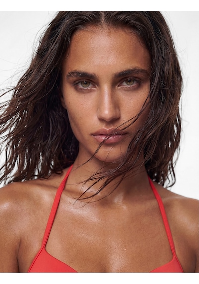 Koton Kalp Yaka Fiyonklu Push-up Bikini Üstü Kırmızı 6sak10019mm