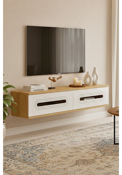 Tda1220dbg - Rany120 Duvara Montaj Tv Stand, Tv Rafı, Tv Sehpası Safirmeşe - Beyaz - Gold 120cm Tda1220dbg - Rany120 Duvara Montaj Tv Stand, Tv Rafı, Tv Sehpası Safirmeşe - Beyaz - Gold 120cm