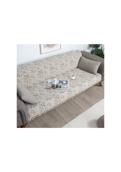 Çok Amaçlı Pamuklu Örtü- Kanepe-koltuk Şalı-koltuk Örtüsü 170x220-781 Açık Kahve 1