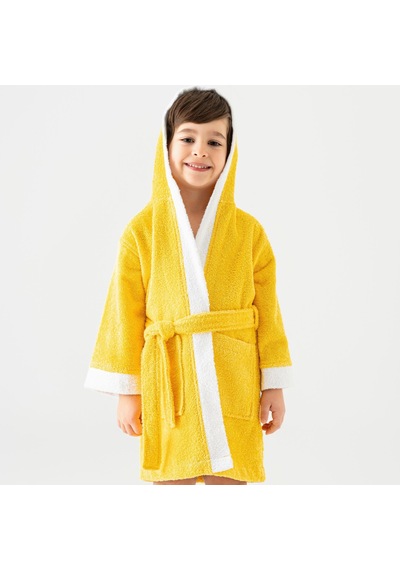 Soley Pueri %100 Pamuklu Unisex Çocuk Bornozu Sarı