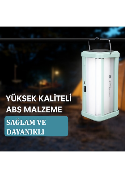 Güneş Enerjili Çok Fonksiyonlu Taşınabilir Kamp Lambası Su Geçi