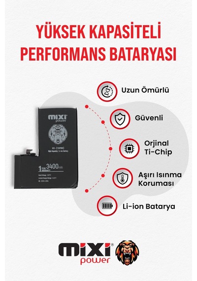 Apple Uyumlu iPhone 13 Pro  Yüksek Kapasiteli Batarya, Pil Sağlığı Yüzdesi Gösterir,