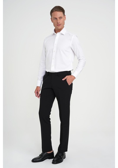 Efor Comfort Fit Beli Lastikli Esnek Siyah Pantolon P 1169 Siyah