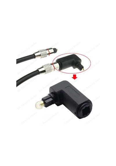 BK Teknoloji 90 Derece Dik Açı L Tipi Dirsek Toslink Fiber Optik Ses Adaptörü