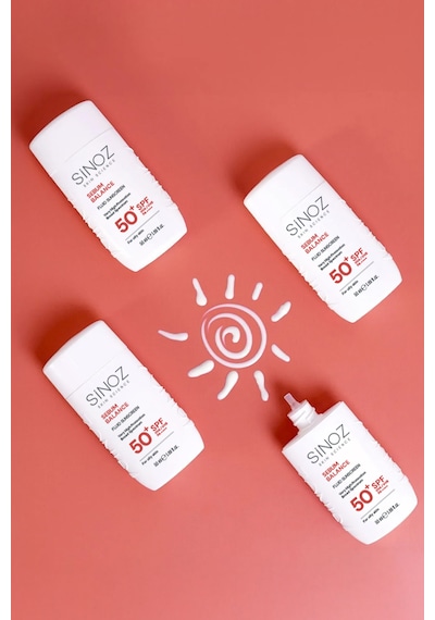 Sinoz Yağlı Ciltler için Sıvı Yüz Güneş Kremi SPF50+ 50 ML