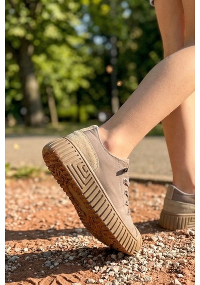 In Step Unisex Çocuk Bej Lifestyle Günlük Ayakkabı - Dayanıklı Tırtıklı Kalın Taban