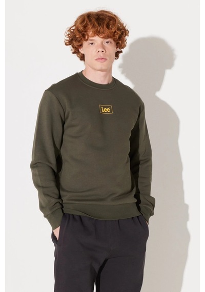 Lee Sıfır Yaka Regular Fit Haki Erkek Sweatshirt L212299801 001