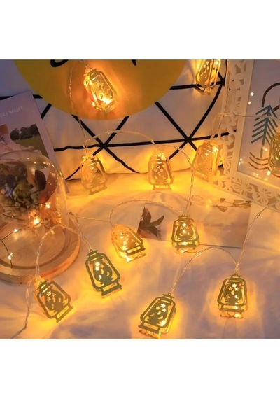 Ramazan Kandili 2 Pilli Led 2 Metre Süsleme Dekor Işık 10f