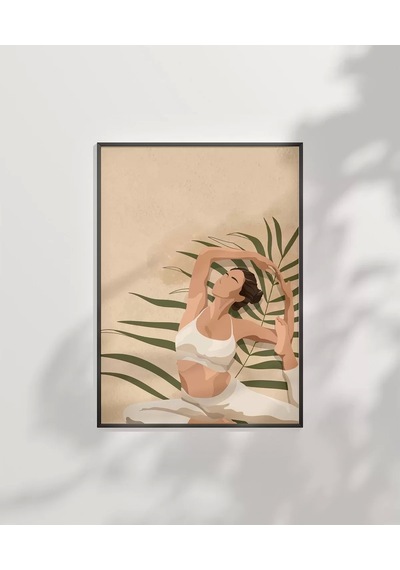 Çerçevesiz Poster Palmelerin Arasında Yoga