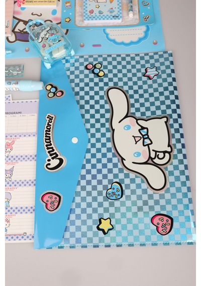 Sweet Bow Collection Lisanslı Cinnamoroll 21 Parça Kırtasiye Seti Okul Etiketi,resim Defteri,çıtçıt Dosya Diğer