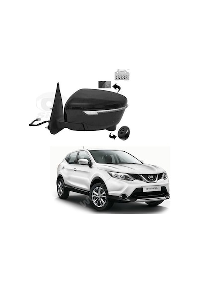 Nissan Qashqai 2014-2019 Elektrikli Katlanır Sinyalli  Kameralı Ayna Sağ