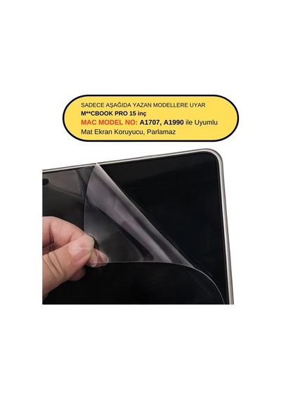 Macbook Pro 15.4 Ekran Koruyucu Mat Anti Glare Hd Pet Film A1707 A1990 Uyumlu Yansıma Önleyici Çizilmeye Dayanıklı Kolay Uygulama Retina Ekran Koruması Şeffaf