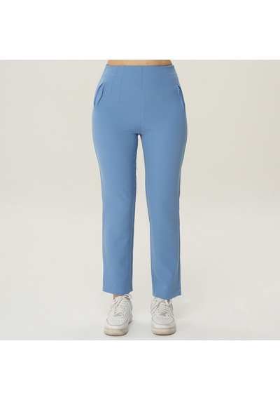 Deryam Tekstil Boru Paça Kadın Pantolon Mavi