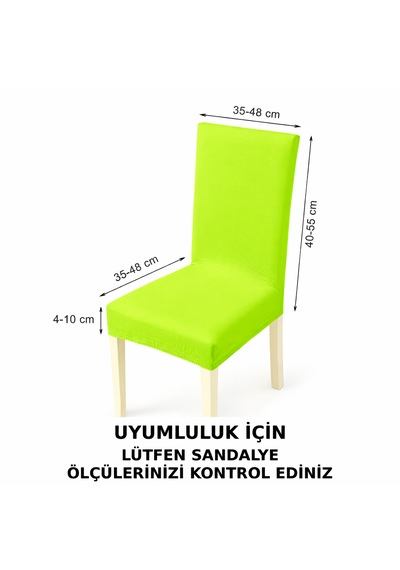 Esnek Sandalye Kılıfı Likralı, Kaymaz, Yıkanabilir, Kalın Lastikli Modern Kılıfı Açık Yeşil