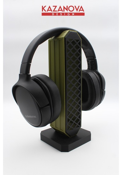 Kazanova Design Altıgen Kulaklık Standı Siyah Haki Yeşil Plastik Masaüstü Oyuncu
