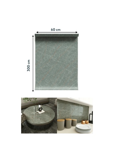 Technojet Kendinden Yapışkanlı Mermer Desen Folyo Tezgah Mutfak Banyo Duvar Kaplama 60cmx300cm