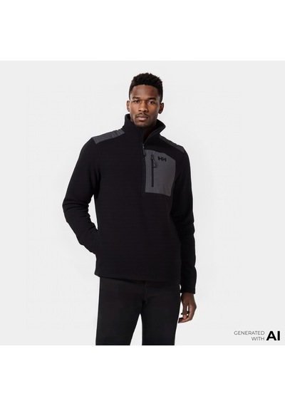 Helly Hansen Block Halfzip Erkek Siyah Yarım Fermuarlı Polar 12008