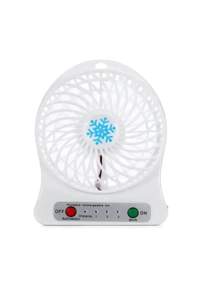 Pilli Şarjlı On/off Tuşlu Usb Vantilatör Pvc Kasa
