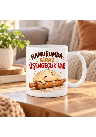 Tatlı Tembel Tasarımlı Porselen Kupa - Model 872