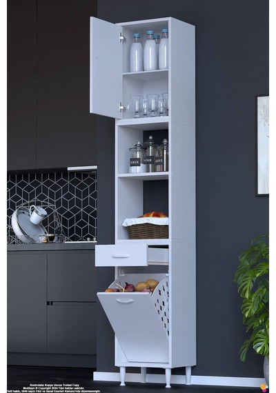 Belin 40 Cm Sepetli Çok Amaçlı Mutfak Kiler Dolabı Kapaklı Orta 2 Raflı Kahve Köşesi 40x226x32 Cm Beyaz Belin 40 Cm Sepetli Çok Amaçlı Mutfak Kiler Dolabı Kapaklı Orta 2 Raflı Kahve Köşesi 40x226x32 Cm Beyaz