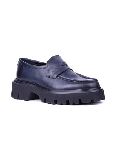 Shoetyle - Lacivert Hakiki Deri Erkek Loafer 115-k622-1438 Lacivert