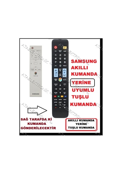Samsung Uyumlu Sihirli Akıllı Uyum Tuşlu Led Tv Televizyon Kumanda 1078